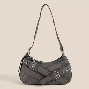 Fame Denim Belt Accent Shoulder Bag